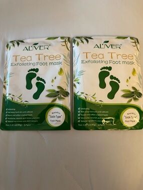 ALIVER Tea Tree Exfoliating Foot Mask x2